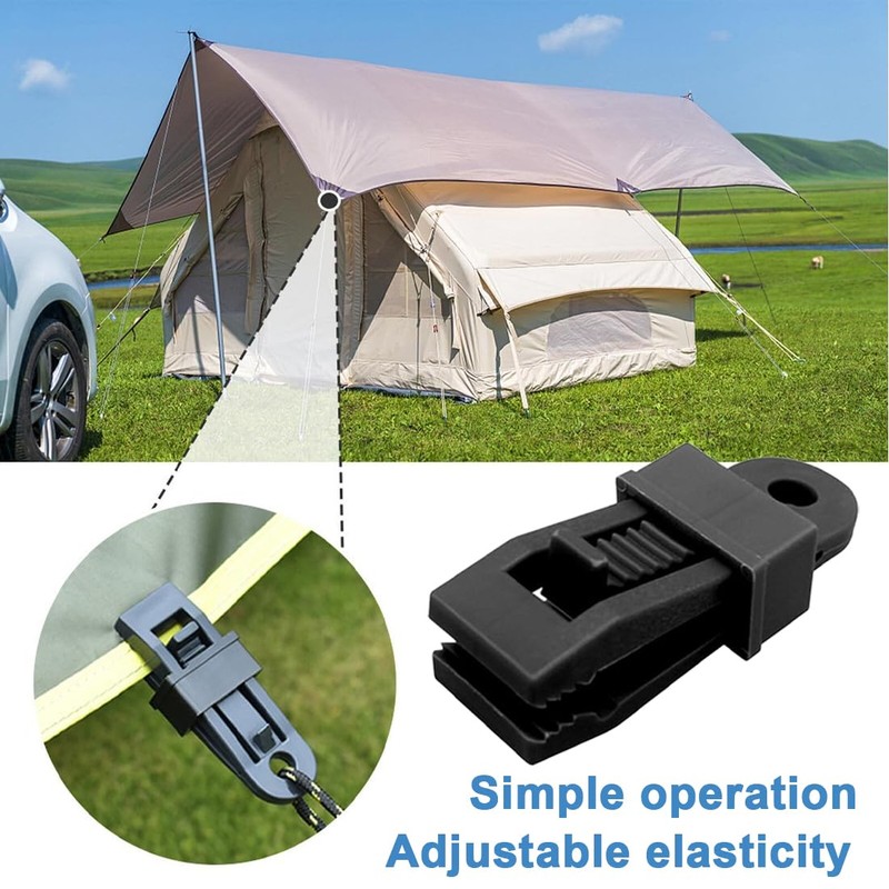 Pack of 8 tarpaulin clips, tent clips, tarpaulin clips, suitable