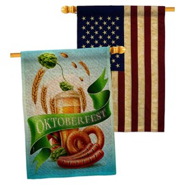 Ornament Collection It Oktoberfest Burlap House Flag Pack Beverages Beer Happy Hour Game Pong Party Ale Lager Craft Vintage Applique Decoration Banner Small Garden Yard Gift Double-Sided, Made in USA