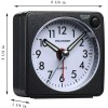 Peakeep Ultra Small Travel Alarm Clock Black Quiet Sweep Light