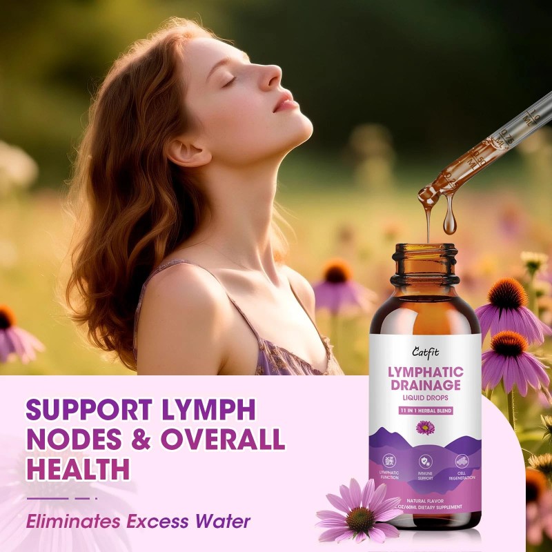 Catfit Lymphatic Drainage Drops Supplements for Immune, Lymph System Support,