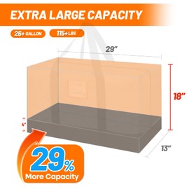 6 Pack Large Moving Bags, 115lb Capacity Heavy Duty Packing Bags with Internal Compression Straps, Storage Bag with Zippers and Strong Handles, Alternative to Moving Boxes -103L,Clear and Black