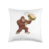 Bigfoot Throwing Giant Sandwich Funny Throw Pillow