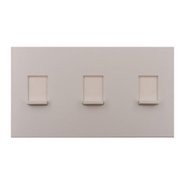 Lutron NT-SSS-NFB-LA Nova-T Linear Slide Switch Wallplate, 3 Gang, Light Almond
