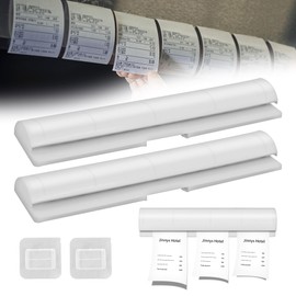 Receipt Holder Catering Receipt Rail, Portability Insertable Note Skewer, Clamp Rail for Catering and Bar Essential Accessories, 25 cm, Pack of 2, White