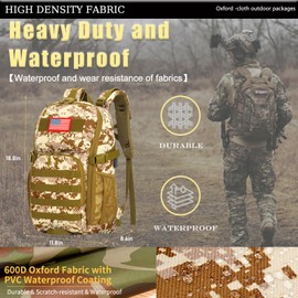 outdoor plus Camo Backpack,Military Boys Backpack for School with USB Port,30l Waterproof Small Tactical Backpack for Outdoor Travel Camping