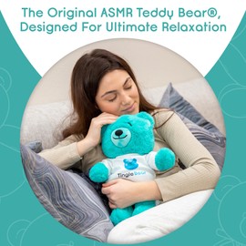 Tingle Bear The Original ASMR Teddy Bear - Super Soft Stuffed Toy & Relaxation Aid for Kids & Adults - Teddy Bear with Bluetooth Speaker to Play Any Sound or Music