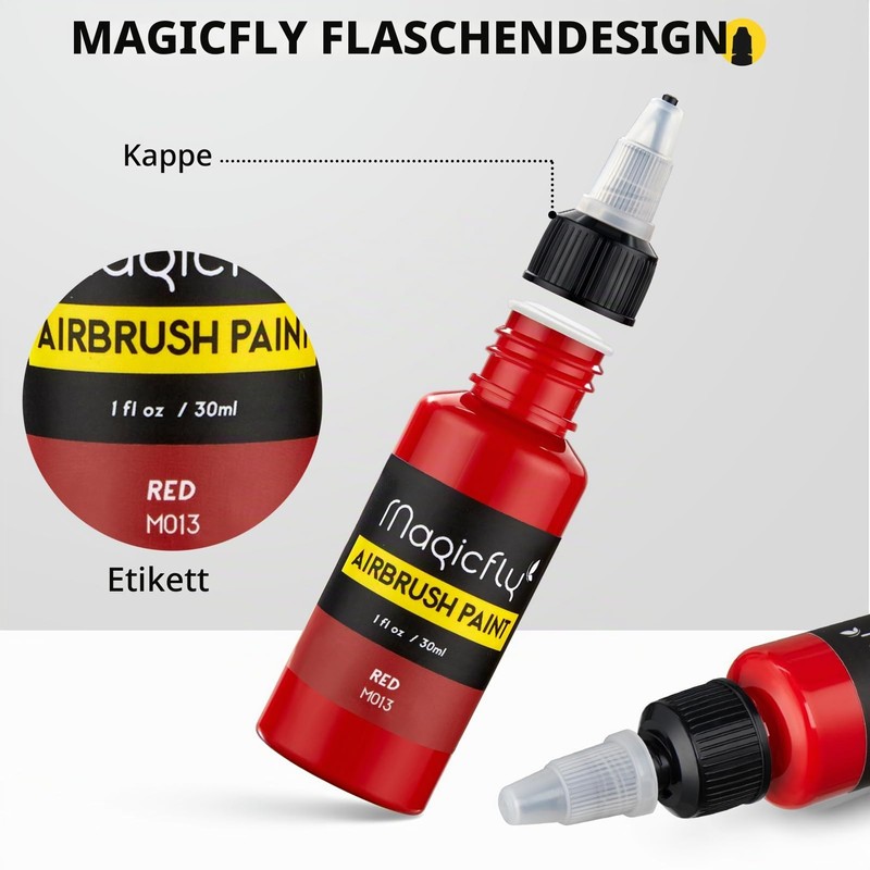 Magicfly Acrylic Paint Airbrush Paints, 16 x 30 ml Airbrush