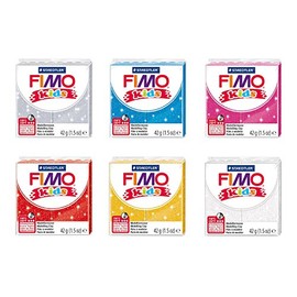 Staedtler Fimo Kids Glitter 8030 AMZ 07, 6 Pads, 42G, Glitter