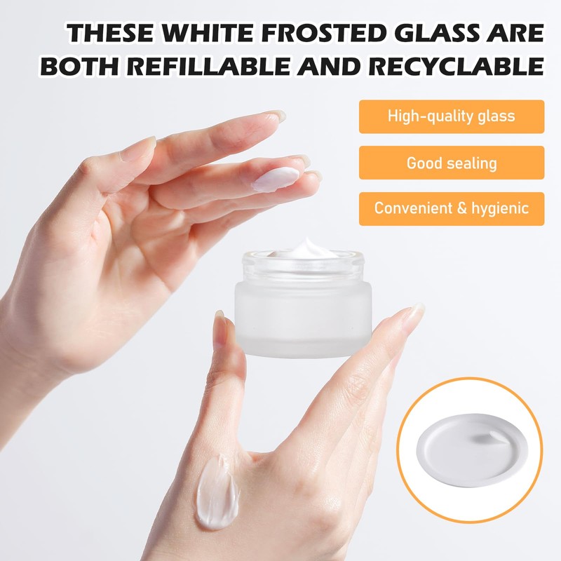 SUNOYA Cosmetic Glass Cream Jar, Pack of 12 Empty Jars