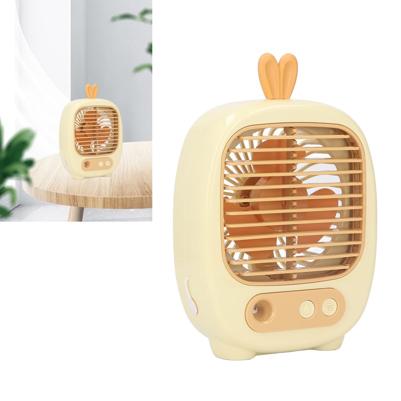 Small Desk Fan 3 Speed Mode Humidifier Function USB Charge