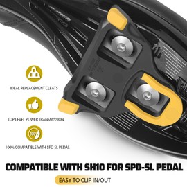 AEYINO SPD SL Cleats for Road Bike Cycling Shoes Compatible with Pedals-BH10/BH11/BH12 Float Cleats for Indoor Peloton & Outdoor Bicycle Training