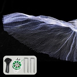 VBWSL 6 x 50 FT Transparent Bird Netting for Garden, 1" Square Mesh Size Heavy Duty Nylon Chicken Coop Netting for Blueberry Bushes, Fruit Trees and Vegetable Against Birds, Deer, Squirrels