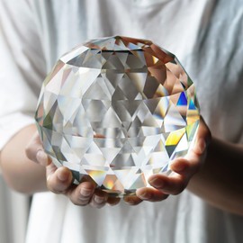 H&D HYALINE & DORA H&D 5.9 inch Prism Cut Crystal Clear Ball Great for Fortune Telling, Feng Shui Divination Spheres
