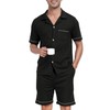MoFiz Men's Cotton Pajama Set Sleepwear Shorts Summer Sleep Sets