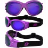Birdz Eyewear Eagle Purple Foam Padded Goggles ReflecTech Purple Mirror