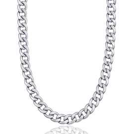 RUGGED steel Stainless Steel Curb Chain 10 mm / 45 50 55 60 cm (Including Jewellery Box), Stainless Steel