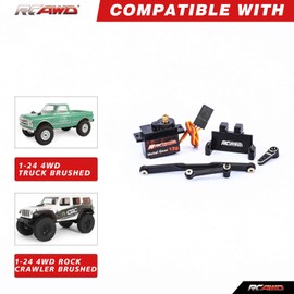 RCAWD SCX24 Steering Servo & SCX24 Servo Mount & SCX24 Servo Arm Steering Link Set for Axial 1/24 Series Upgrades Part