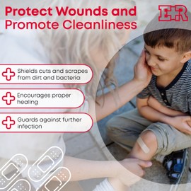 Ever Ready First Aid 1” x 3” Fabric Adhesive Bandages, Latex-Free Stretchy Strips – 100 Count