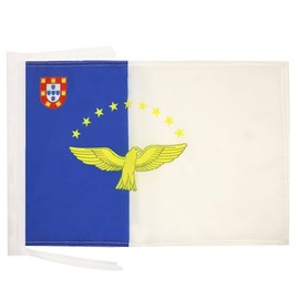 AZ FLAG Azores Flag 18'' x 12'' cords - Portugal - Azorean SMALL flags 30 x 45cm - Banner 18x12 in