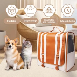 LaifuTu Cat Backpack with Collapsible Bowl, Cat Backpack Carrier Maximum Capacity 14Kg, Cat Carrier Backpack Ventilation Design, Pet Carrier Backpack, Cat Carrier for Travel, Hiking (Large)