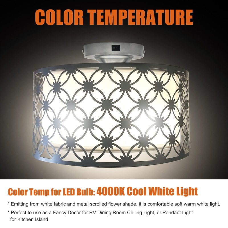 Facon 12V RV Pendant Light Fixtures - 11'' Interior Ceiling