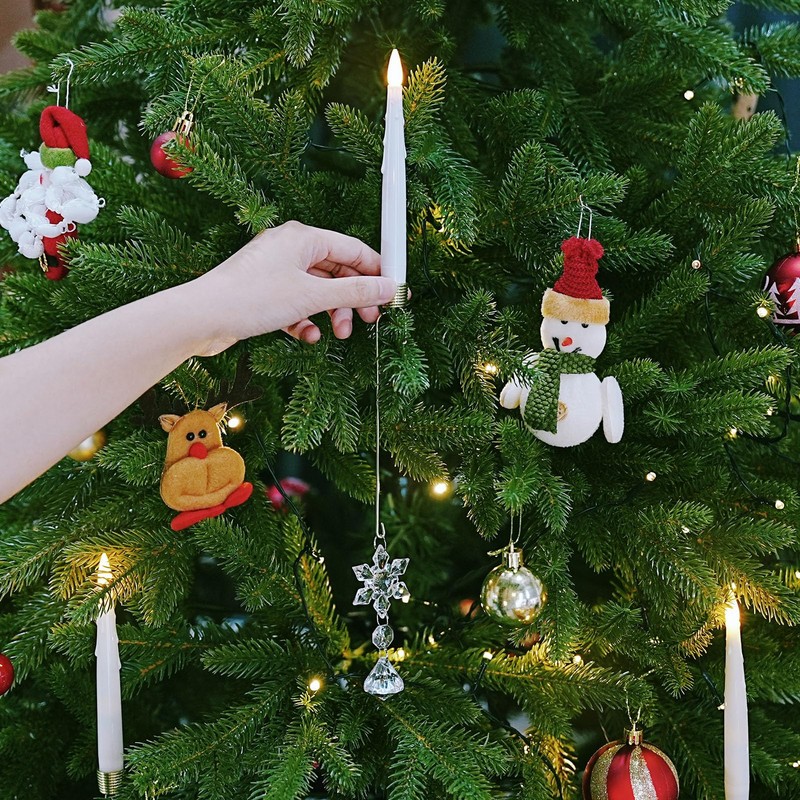 FREEPOWER 12PCS Flameless Christmas Tree Candles with Remote，Battery Operated Flickering