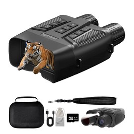 Night Vision Goggles - Eagle 4K Night Vision Binoculars for Adults with Dual-Lens Magnified Display, 3 IR Modes, 8X Zoom, 3'' HD Screen, 5000mAh Battery, 64GB Card, for Outdoor & Hunting