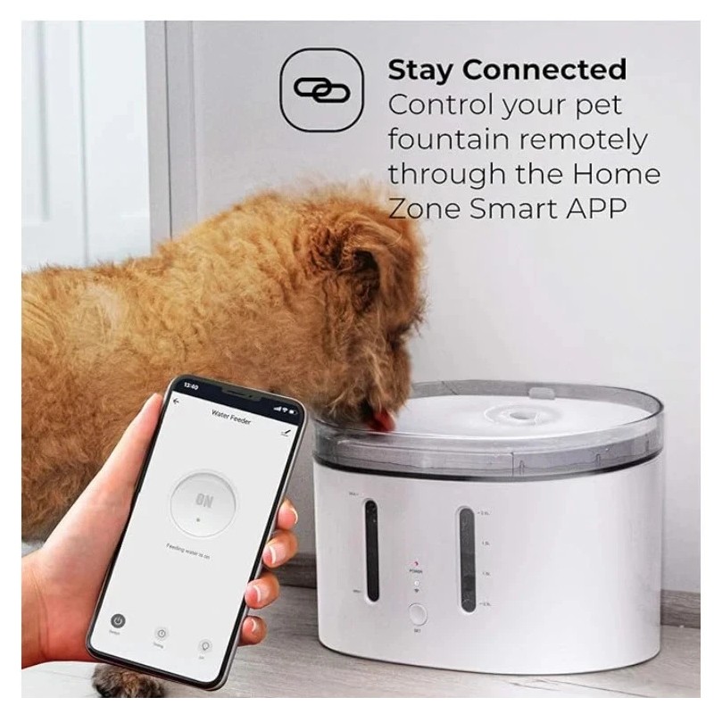 Home Zone Pet Smart Wireless Water Fountain Dispenser for Small
