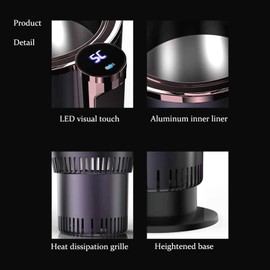 Smart Car Heater & Colder Cups|Car Cup Holder|Quick Thermal Heating Cups|Car Refrigerator Quick Cooling Cups|Suitable for Most Cars (Purple+Aluminium Cup)