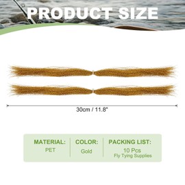 PATIKIL Crystal Flash Fly Fishing Line, 10 Pack Sparkle Fly Tying Material Kit Holographic Dry Flies Thread Supplies for Making Fishing Hook Lure Flies, Gold