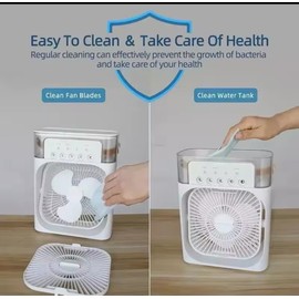 XMSJ Portable Air Conditioner Fan Mini Evaporative Air Cooler with 7 Colors LED Light