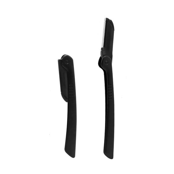 Folding Eyebrow Knife, Set of 2, Women's, Men's, Eyebrow Cut, Includes Shaving Comb, Razor, Beginner, Compact, Portable