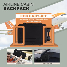 Xkdoai for Easyjet Cabin Bag 45x36x20, Travel Backpack with TSA Approved Clear Bag, Carry-ons Cabin Backpack for Travelling Underseat Cabin Bag Laptop Backpacks Luggage Set