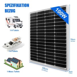 PFCTART 200W 12V Solar Panel Kit Monocrystallin
