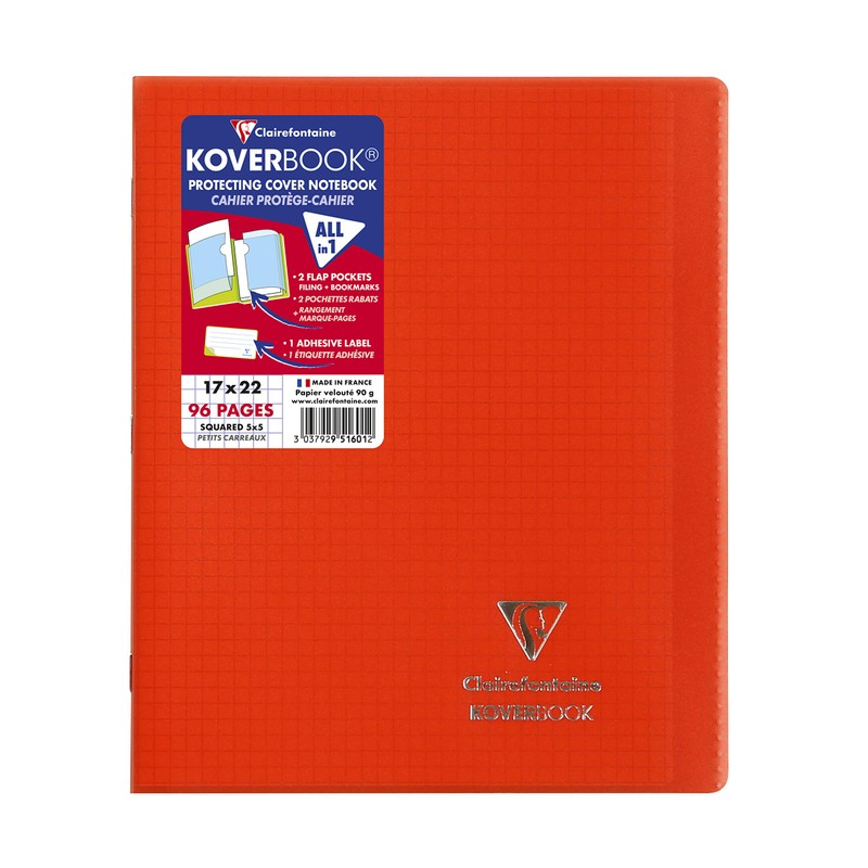 Clairefontaine 951601C Koverbook 17 x 22 cm, 48 Sheets, Squared,