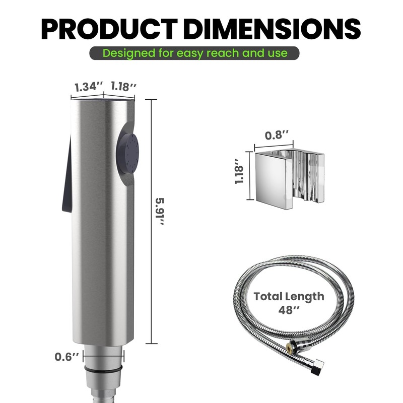 Terapaton RV Bidet Sprayer, RV Handheld Bidet with Water Hose