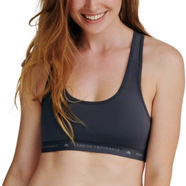 DANISH ENDURANCE Sports Bra for Women, Lightweight Racerback Compression Bralette, for Workouts (Grey, Small)
