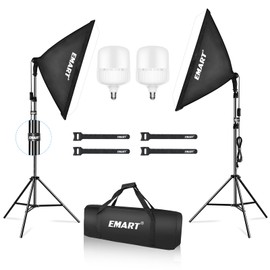 EMART Softbox Photography Lighting Kit, 20"x28" Professional Softbox Lighting Kit with 40W 6500K LED Bulbs, Studio Lights for Photography, Video Recording, Live Streaming, Portraits Shooting, Podcast