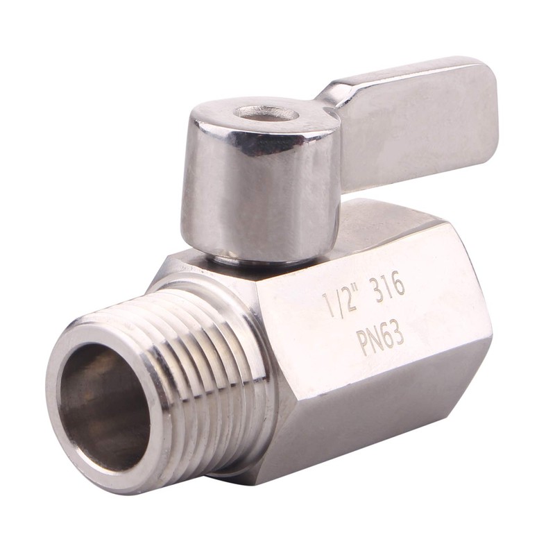 DERNORD 1/2" Stainless Mini Ball Valve Female x Male NPT