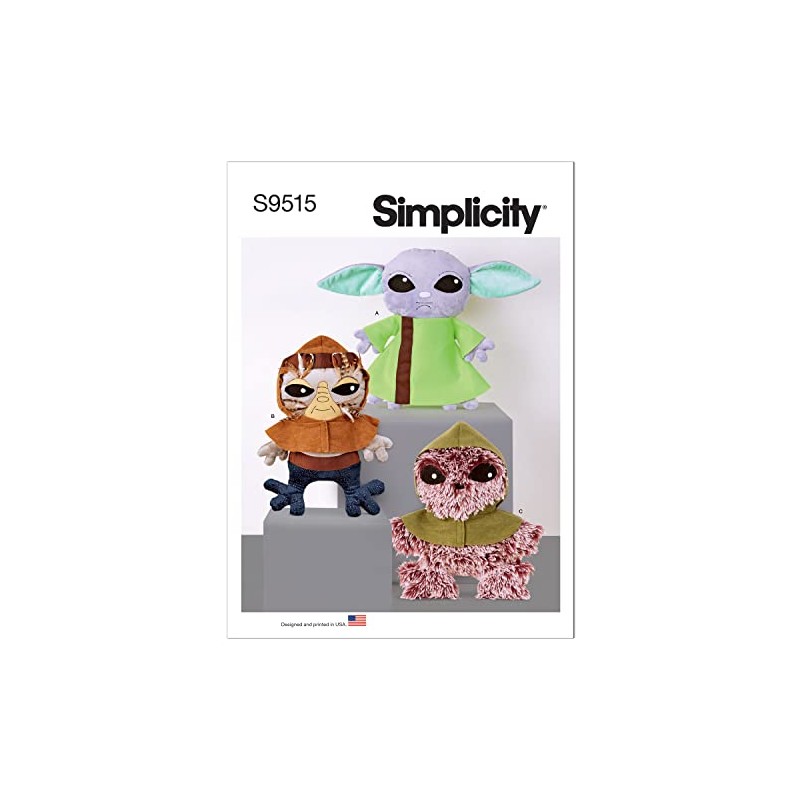 Simplicity Plush Alien Sewing Pattern Kit, Code S9515, 18 Inches,