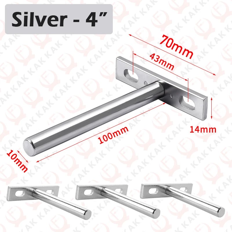 4PCS Invisible Floating Shelf Brackets Heavy Duty Solid Metal Hidden