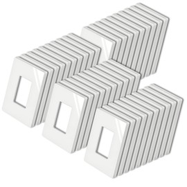 BESTTEN [40 Pack] 1 Gang Screwless Decorative Outlet Covers, Mid-Size Wall Plate, H4.88" x W3.11", Faceplate Cover for Decorator Receptacle Outlet & Switch, USWP4 Glossy Off White, UL Listed