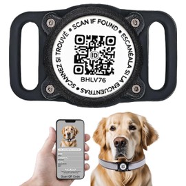 IPX8 Waterproof AirTag Dog Collar Holder, Smart QR Code AirTag Holder for Dog Collar - Scan Alert | Instant Location |Contact Info | Pet APP Inquiry Dog AirTag Holder