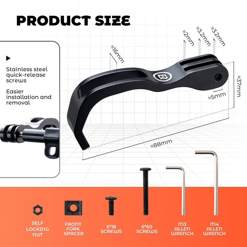 ROCKBROS Bicycle Light Bracket Front Fork Bike Front Light Holder