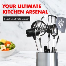 Chef Craft Select Sturdy Masher, 10.25 inch, Stainless Steel/Black