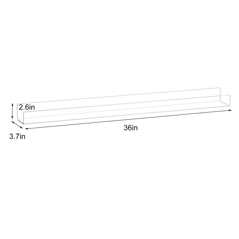 NIUBEE Kids Acrylic Floating Bookshelf 36 Inch,Clear Invisible Wall Bookshelves