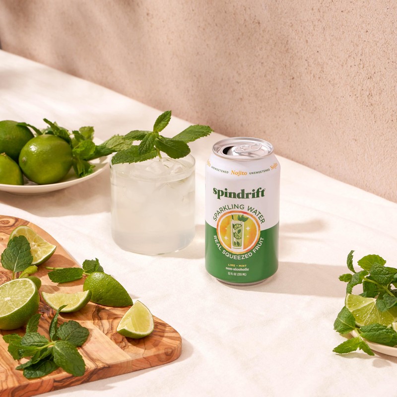 Spindrift Sparkling Water, Nojito Flavored, Made with Real Squeezed Fruit,