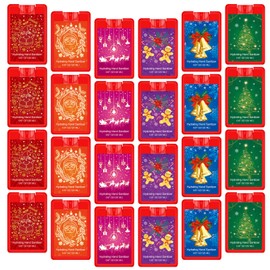 Dansib 24 Pcs Christmas Hand Sanitizer Spray Bulk Red Xmas Hydrating Hand Sanitizers Spray Travel Size Refillable Pocket Sanitizer Gift Set for Women Coworker Christmas Stocking Stuffers