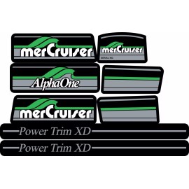 MERCRUISER THE NEW.2021  GREEN ALPHA ONE GEN ONE W/GREEN RAMS STICKER SET