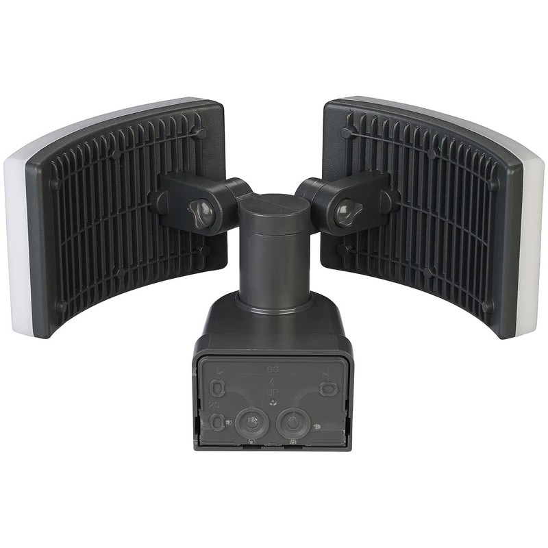 Lunartec Wall Lamp: Duo LED Outdoor Wall Spotlight with Motion